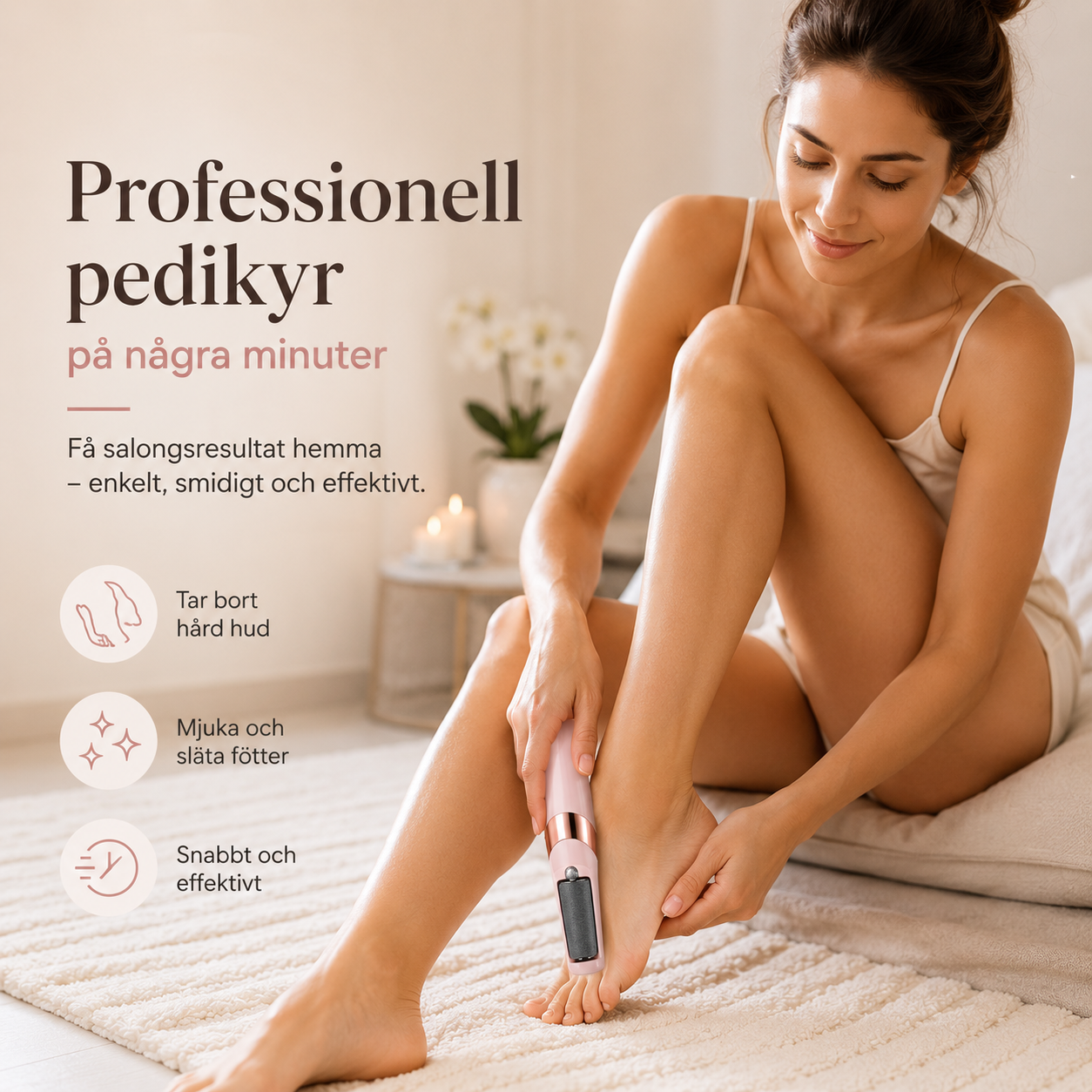 SilkHeel™ Pro – Elektrisk fotfil för mjuka fötter